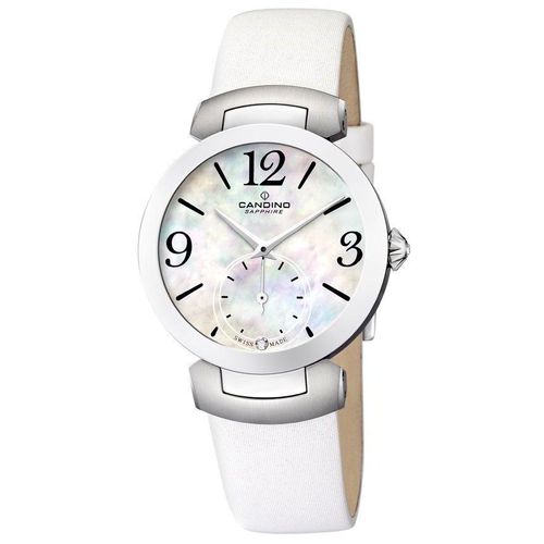 Candino Damenuhr C4498/1 Uhr weiß silber Lederarmband