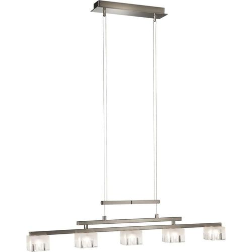 Pendelleuchte Silber höhenverstellbar 5flg. 81cm