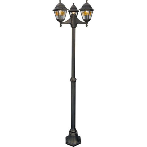 Laterne Koblenz 200cm Garten Einfahrt Kandelaber Standleuchte E27 Schwarz Gold