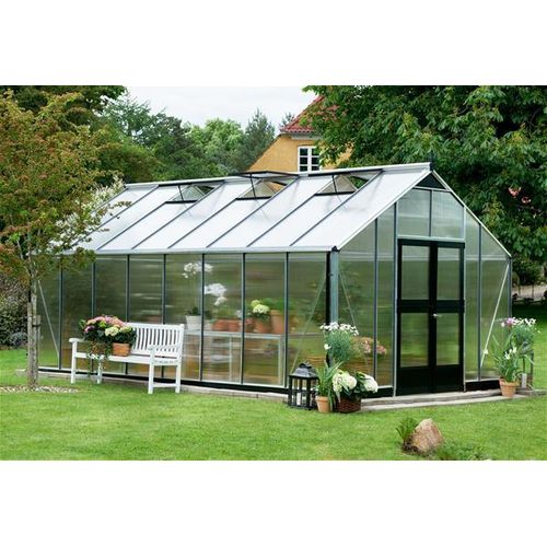Gewächshaus Juliana Gärtner 21,4m² Alu silber 10mm Doppelstegplatten
