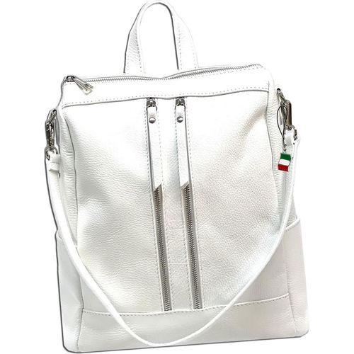 Florence Reißverschluss Cityrucksack weiß Leder ORF100W