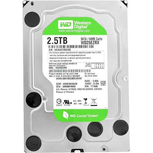 Festplatte Westren Digital 2,5TB WD25EZRX Sata III 64Mb Cache 5400Rpm 3,5
