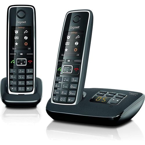 Gigaset C530A Duo, DECT-Telefon, Freisprecheinrichtung, 200 Eintragungen, Anrufer-Identifikation, Schwarz