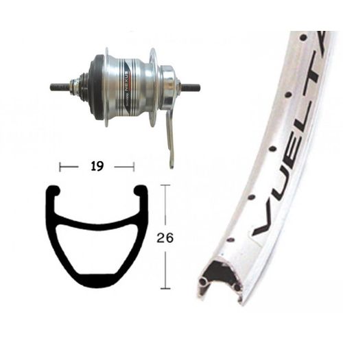 H-Rad 28x1.75RB-Nabe Shim.7-G.silb.36L Rodi Airline 1 silber.Niro-Spei.