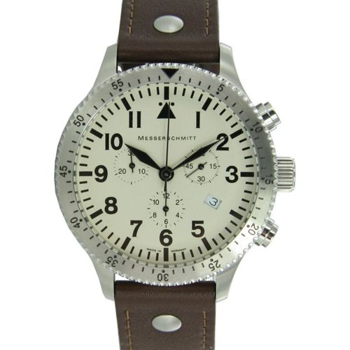 Aristo Herren Messerschmitt Uhr Chronograph Fliegeruhr ME-5030BEIGE
