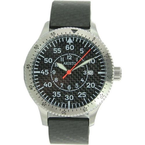 Aristo Herren Uhr Edelstahl Carbon 7H73CAR