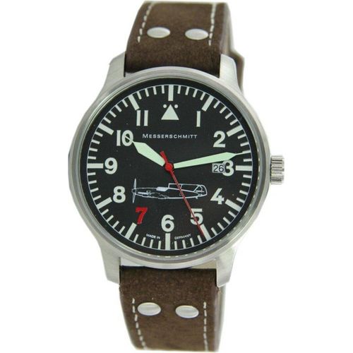 Aristo Herren Messerschmitt Uhr Fliegeruhr 'Rote 7' Ref. 109-42R7