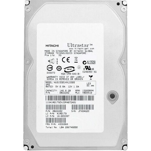 Festplatte HITACHI HUS153014VLS300 146GB SAS 15 000Rpm 3,5