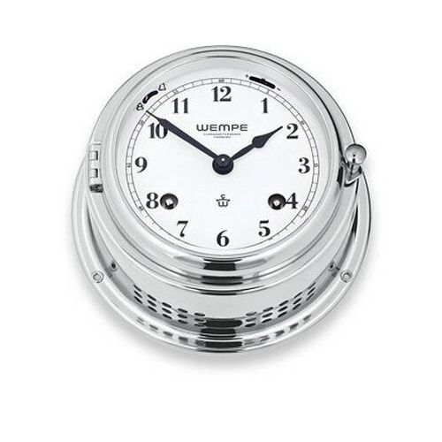 Wempe - CW360004 - Glasenuhr - 150mm - Messing verchromt - arabische Ziffern - BREMEN II