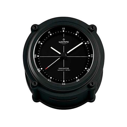 Wempe - CW550003 - Quarz-Schiffsuhr - 130mm - Alu schwarz - arabische Ziffern - NAVIGATOR II