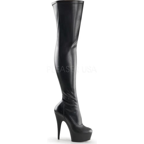 PLEASER DELIGHT-3000 Overknee-Plateaustiefel mit Stretch-Schaft