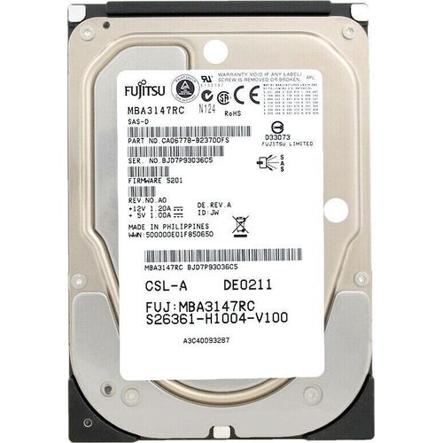 Festplatte Fujitsu MBA3147RC SAS 147GB 15000Rpm 16MB Cache 3,5