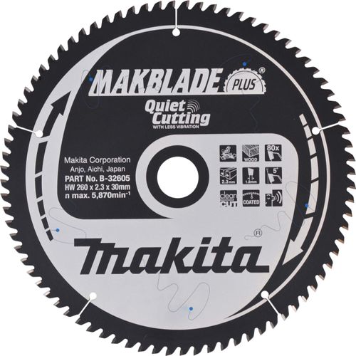 Makita MAKBLADE+ Sägeblatt 260x30x80Z - B-32605