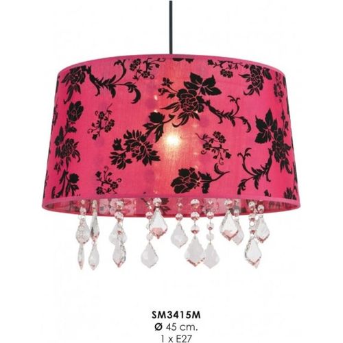 Barock Design Hängeleuchte, Pendelleuchte mit Kristall-Deco SM3415M Rot Lampe Leuchte