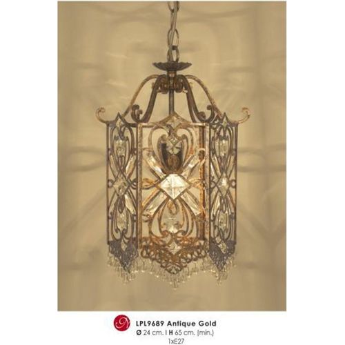Orientalische Designer Pendelleuchte mit Kristall-Deco Antik Gold ModP2 Leuchte Lampe aus dem Hause Casa Padrino