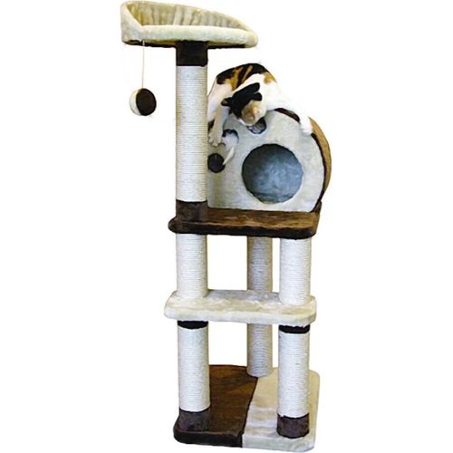 Kratzbaum 84461 PLANET X 50 x 40 x 127cm Braun-Beige Katzenhöhle