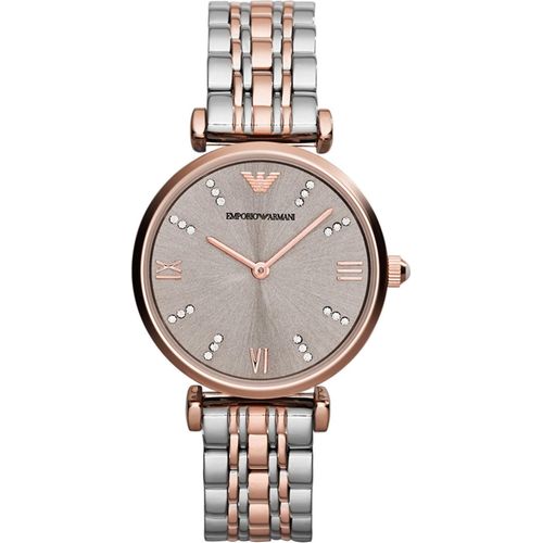 Emporio Armani AR1840 GIANNI T-BAR Uhr Damenuhr Edelstahl Bicolor