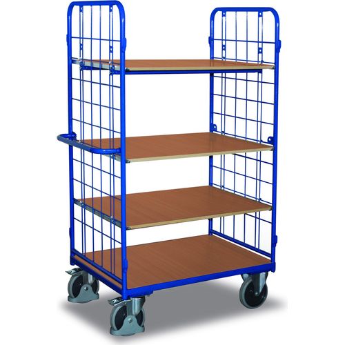 Etagenwagen - 2 Wände - 4 Etagen - (BxT) 600 x 1.000 mm - Traglast 500 kg