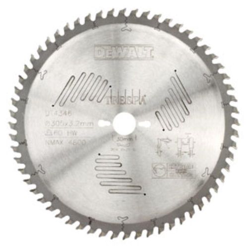 Kreissägeblatt DT4346 D.305mm Bohrung 30mm Schnitt-B.3,2mm 60Zähne HZ Stärke 2,5mm