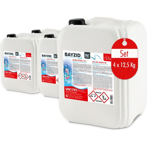 4x12,5 kg BAYZID® Flüssigchlor 13% zur effektiven Pool Desinfektion