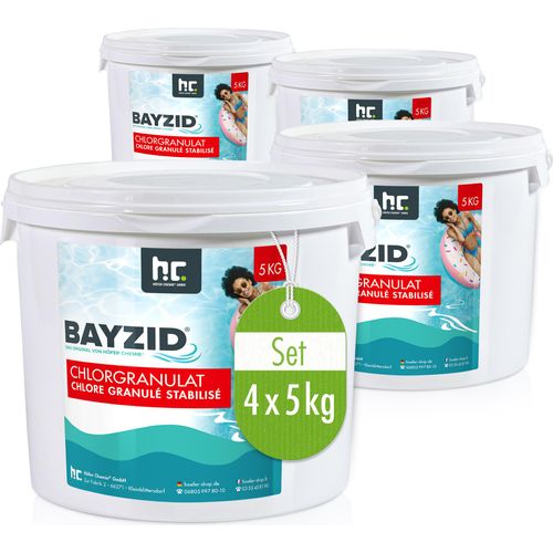 4x5 kg BAYZID® Chlorgranulat für Pools mit Aktivchlor zur Poolwasser Desinfektion