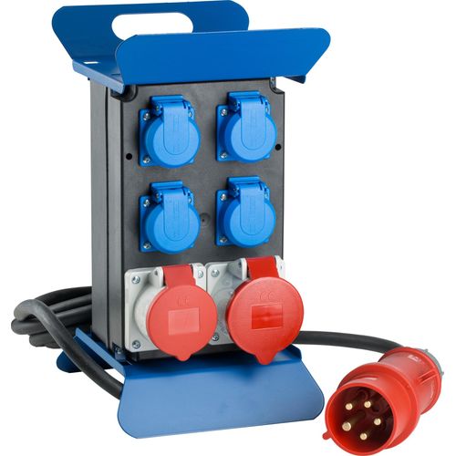 as-Schwabe Tragbarer CEE-Stromverteiler STECKY CEE-Stecker auf Schuko & CEE IP44