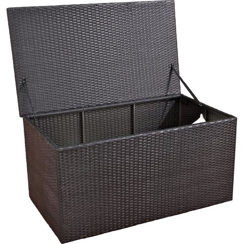 CLP Polyrattan Auflagenbox,schwarz L