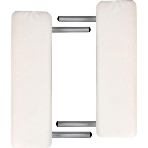 vidaXL Massageliege Klappbar 2-Zonen mit Aluminiumgestell Cremeweiß