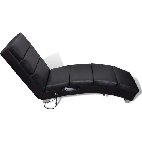 vidaXL Massage-Chaiselongue Schwarz Kunstleder