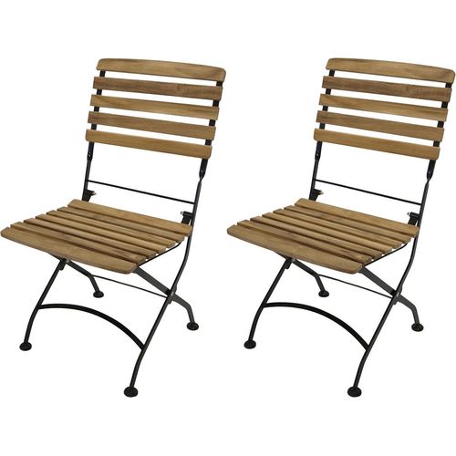 Klappstuhl Gartenstuhl Stuhl mit Flachstahlgestell 2er Set