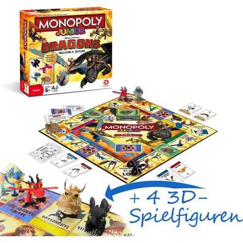 Monopoly Junior Dragons mit 4 exklusiven 3D-Spielfiguren