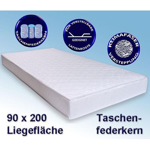 Matratze Avance 90x200cm, Taschenfederkernmatratze, Härtegrad mittel