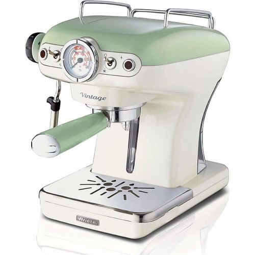 Vintage Siebträger-Espressomaschine grün