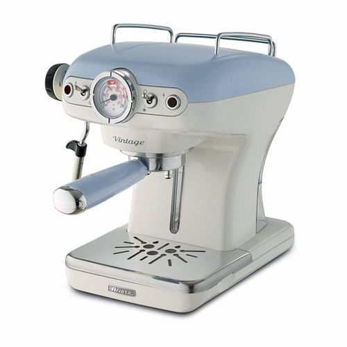 Vintage Siebträger-Espressomaschine blau
