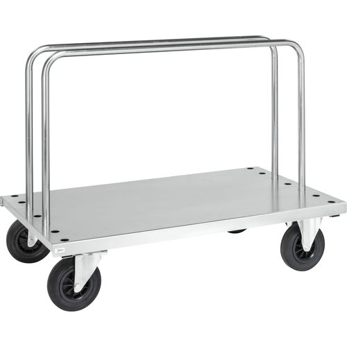 Kongamek Plattenwagen verzinkt 1250x700x945mm mit 2 Ladebügeln mit Bremse