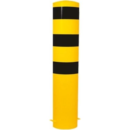 Rammschutzpoller aus Stahlrohr Ø 273 mm 1500 mm zum Aufdübeln, Bodenplatte 360 x 360 mm