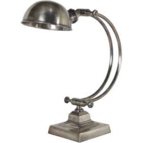 Casa Padrino Tischleuchte Antik Silber 20 x 20 x H 43 cm - Leuchte - Schreibtischleuchte - Büroleuchte