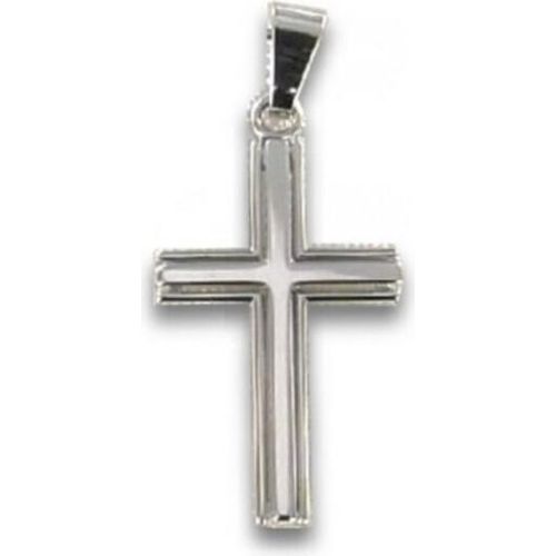 Anhänger - Gold 375 9K - Kreuz - weißgold