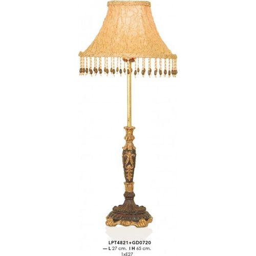 Casa Padrino Barock Tischleuchte Gold 27 x H 65 cm - Luxus Tisch Leuchte - Nostalgisch und prunkvoll