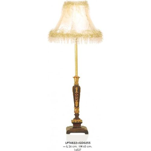 Casa Padrino Barock Tischleuchte Gold 26 x H 65 cm - Luxus Tisch Leuchte - Nostalgisch und prunkvoll