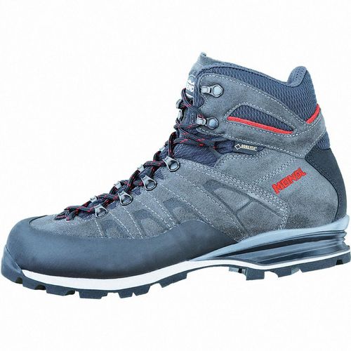 Meindl Antelao GTX Herren Velourleder-Mesh Wanderschuhe anthrazit rot, bequeme Weite, Gore-Tex Ausstattung, 4436131/7.5