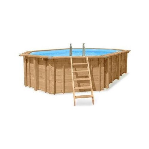 Interline Holzpool Bali oval L 8,40 x B 4,90 x H 1,36 m Schwimmbecken