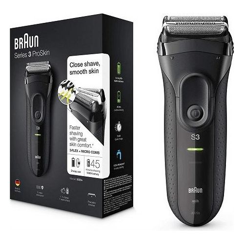 Braun Series 3 ProSkin 3020s Elektrorasierer, wiederaufladbarer Rasierer Herren,schwarz
