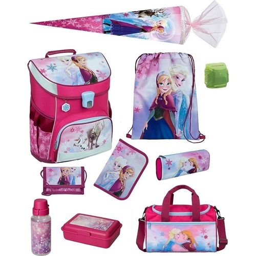 Disney Die Eiskönigin Schulranzen für Mädchen Scooli Campus Fit Schultasche im Set 10 tlg. inkl. Sporttasche und Schultüte 85cm Frozen Rosa
