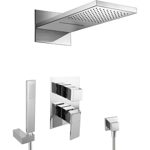PaulGurkes Unterputz Wasserfall Regendusche Dusche Duschset eckig