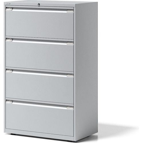 Bisley Essentials Hängeregistraturschrank 4 OH Stahlmöbel Lichtgrau