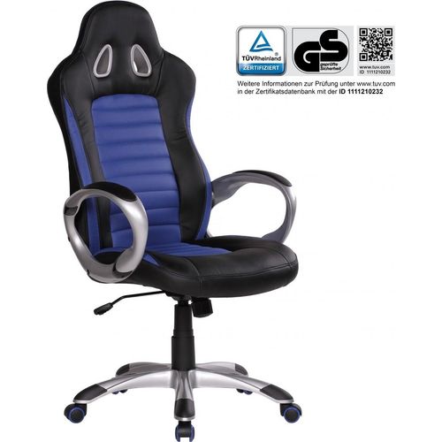 Drehstuhl Bürostuhl Chefsessel SPEED Blau / Schwarz