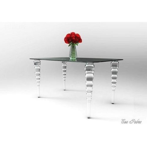 Casa Padrino Designer Tisch 140cm - Ghost Chair Table - Polycarbonat Möbel Acryl