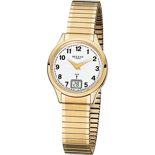 Regent Damen Funkuhr FR208 gold plattiert