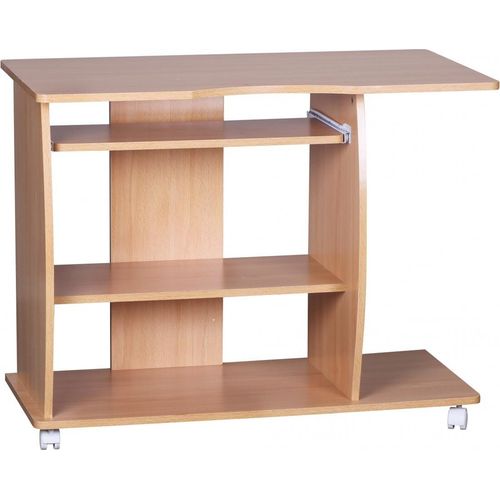 Computertisch - DOLLY - Nachbildung Buche mit Rollen 90 cm